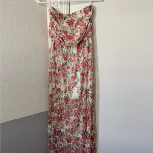 Floral Strapless Maxi Dress